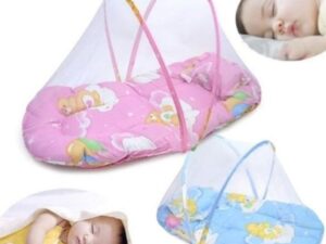 Portable Foldable Baby Kids Infant Bed Dot Zipper Mosquito Net Tent Sleeping Cushion