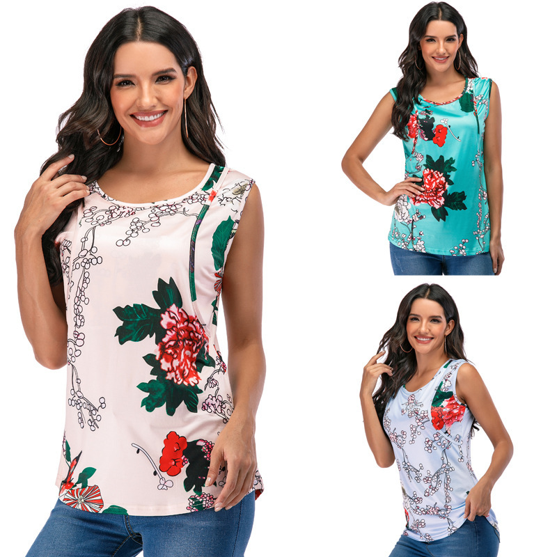 Sleeveless nursing printed T-shirt - Image 3