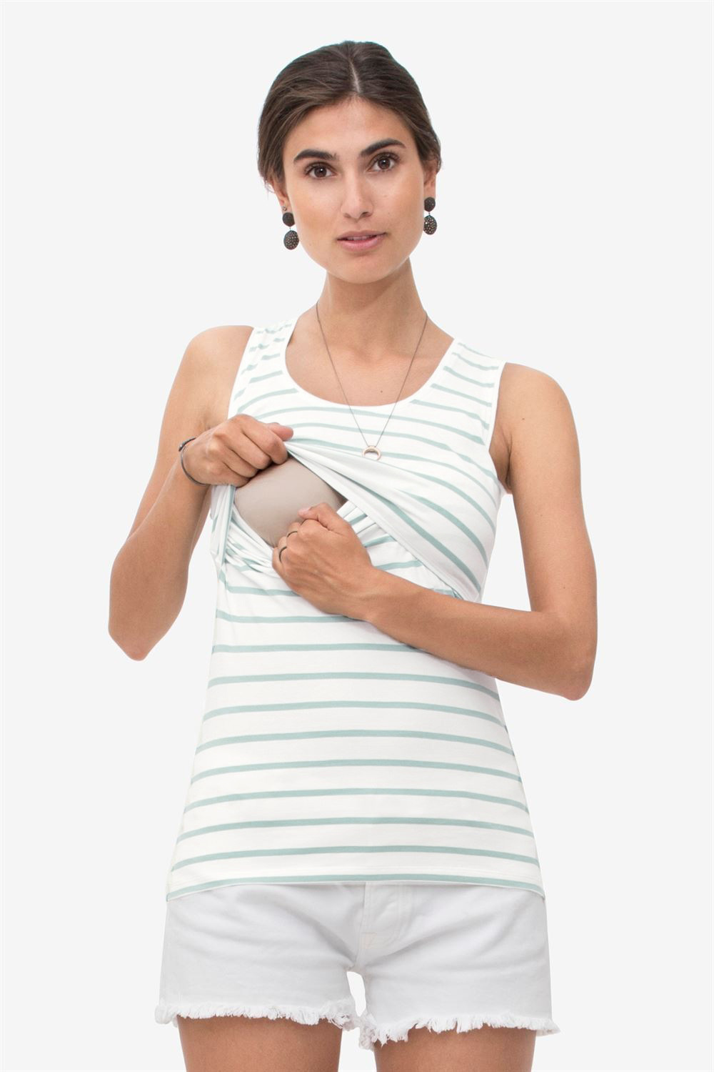 T-shirt Striped Sleeveless Vest Nursing Wear - Image 4