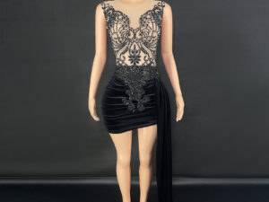 Summer Luxury Evening Dress Female Singer Stage Costume Senior Dress Side Trailing Skirt