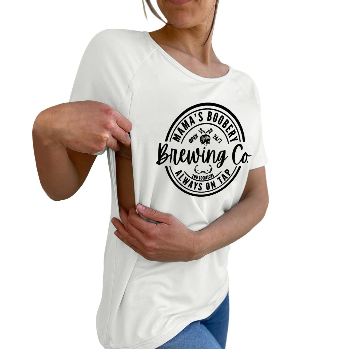 T-shirt Women's Short Sleeved Maternity Shirt Nursing Outfit