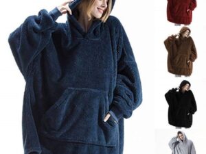 Winter Hoodie Sweatshirt With Big Pocket Women Hooded Tops Clothes