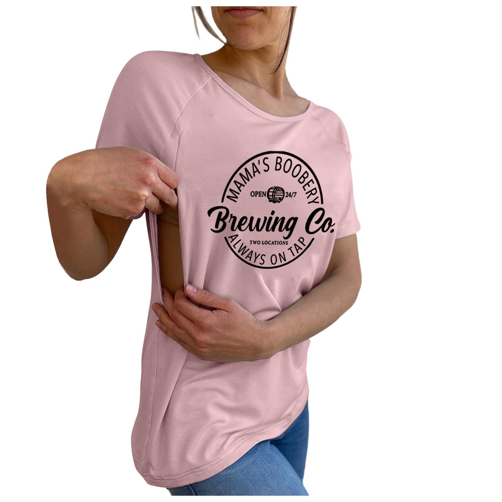 T-shirt Women's Short Sleeved Maternity Shirt Nursing Outfit - Image 2