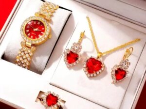 Watch Colorful Crystals Quartz Jewelry Suit