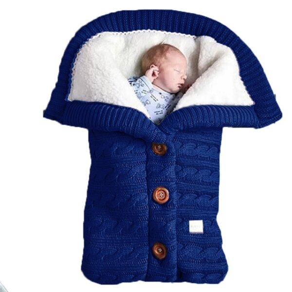 Sleeping Bag Swaddling Stroller Sleeping Bag Button Sleeping Bag Fleece-lined Extra Thick Anti-kick Quilt