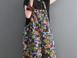 Summer Printed Jean Strap Shorts For Women