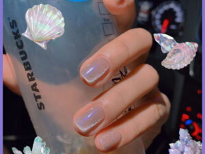 Milk Tea Crystal Stone Cat Eye Nail Polish