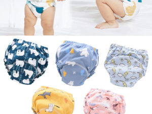 Baby Diaper Pants Cotton Washable Summer Breathable Thin Waterproof
