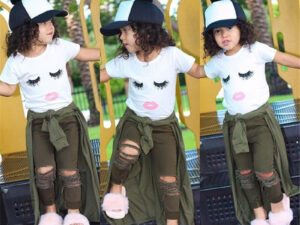 Pudcoco Girl Set 6M-4Y  Kid Baby Girls Eyelash Tops T-shirt Pants Leggings Outfits Set Clothes