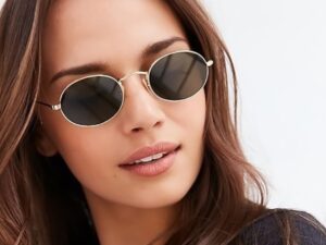 Fashion Women Sunglasses Famous Oval Sun Glasses Luxury Brand Metal Round Frames Black Small Cheap Eyewear