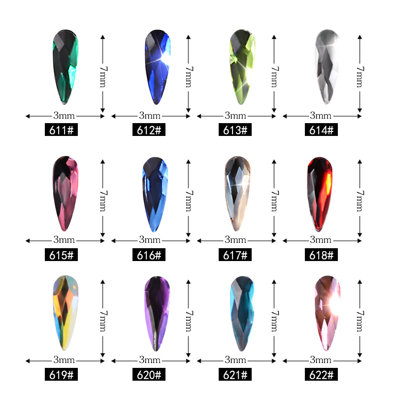 10Pcs 3D Nail Art Rhinestones Long Water Drop Shaped Glitter Nail Art Decorations Accessoires Nail Supplies - Image 2
