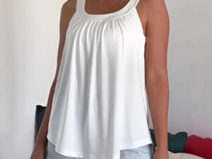 Womens Strappy Casual Sleeveless Tank Top With 3D Digital Graffiti Print