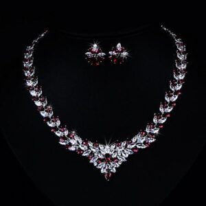 Categories 11 Zircon Flower Stud Necklace Set