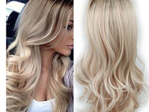 uropean and American fashion white female partial points in the wig bangs dyed long curly hair