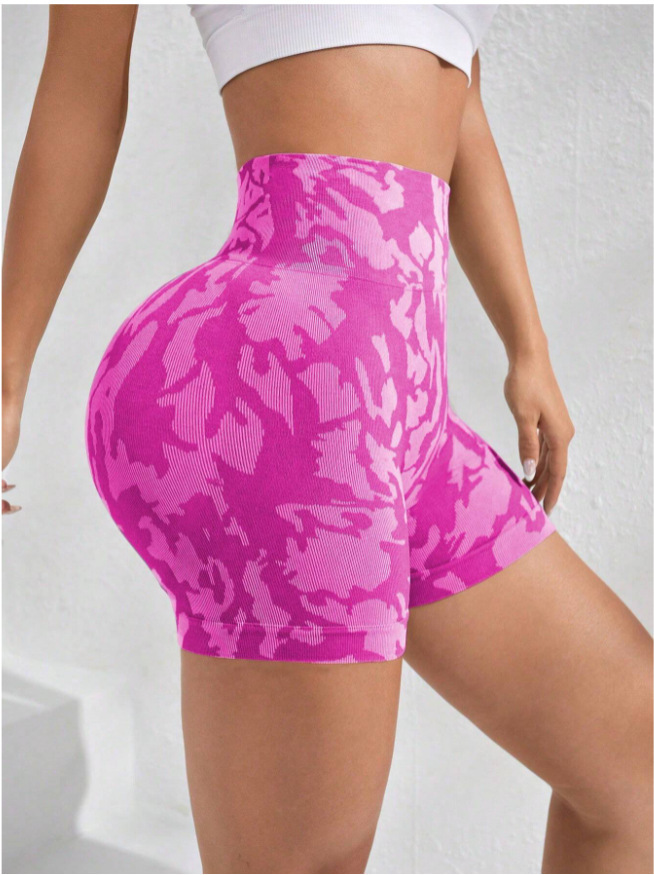 Fashion Tie-dye Tight Yoga Shorts For Women - Image 3