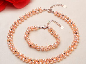 Freshwater Pearl Necklace Bracelet two piece