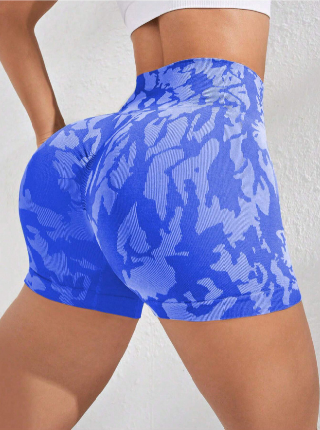 Fashion Tie-dye Tight Yoga Shorts For Women - Image 4