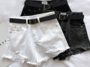 Fashion Leisure Ripped Denim Shorts For Women