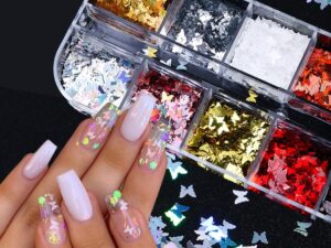 Symphony butterfly sequin nail decoration