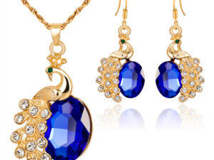 Peacock Rhinestone Two Piece Necklace