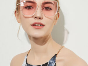 Big Square Sunglasses Women Transparent Frame Ocean Color Lens Glasses Vintage Sunglasses