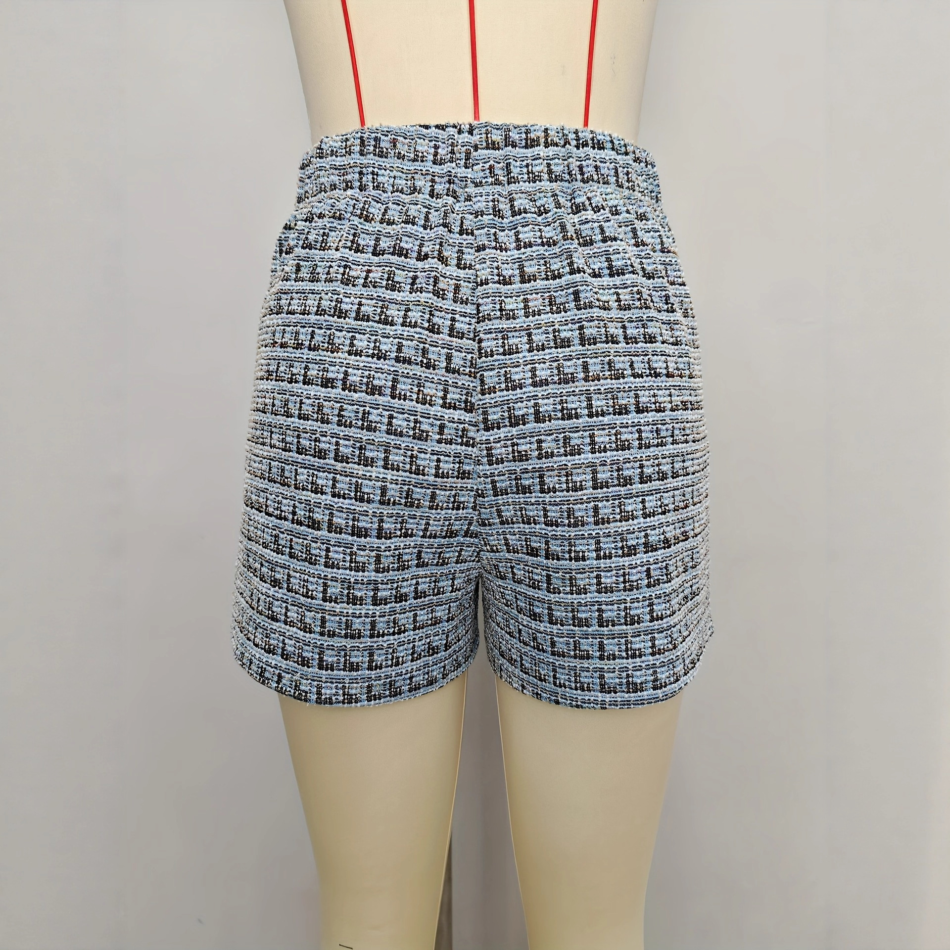 Fashionable Plaid Knitted Shorts For Women - Image 4