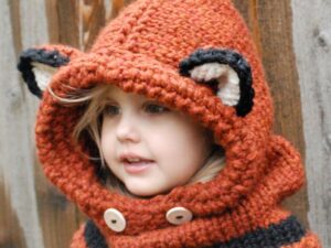 Children's wool knit hat hand-knitted warm earmuffs cape caps for men and women