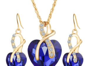 Heart-shaped faux austrian crystal zircon earrings