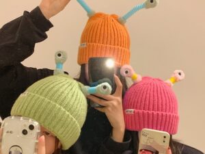 Funny Frog Knitted Beanie For Women