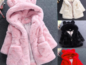 A girl's fur coat for autumn and winter