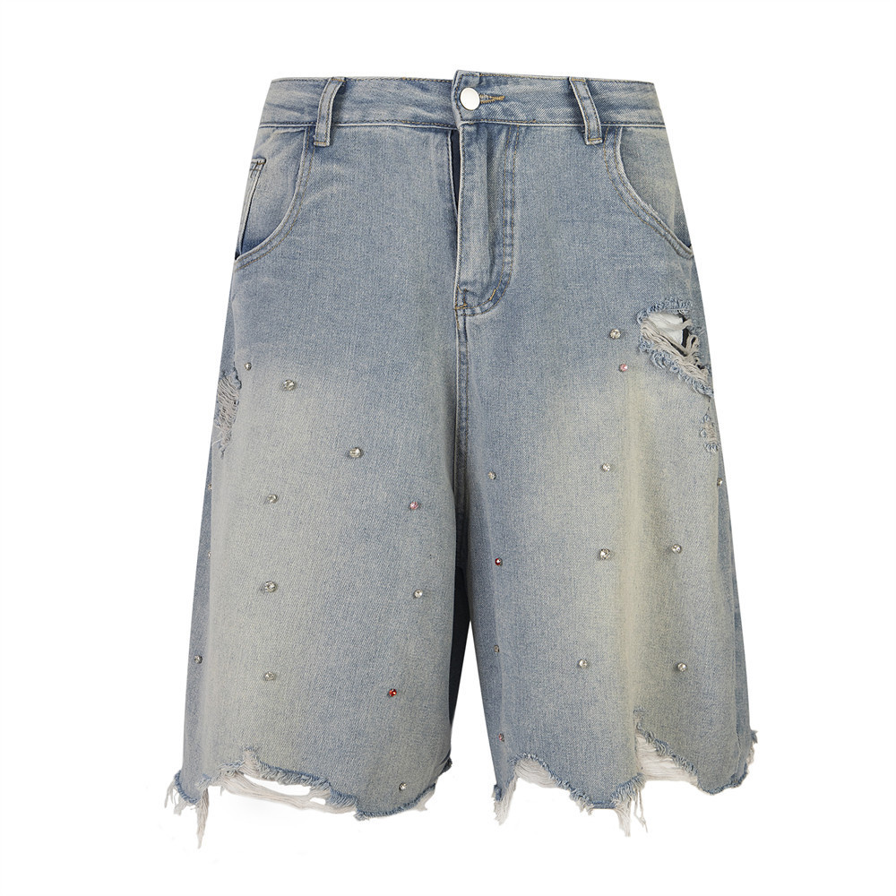 Ripped Denim Shorts For Men And Women - Image 5