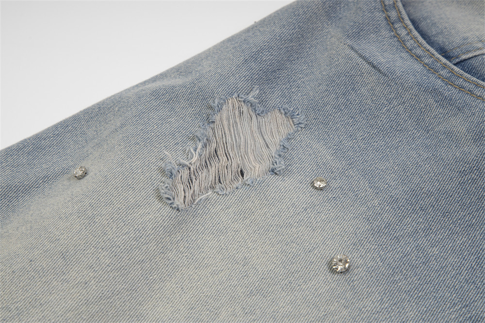 Ripped Denim Shorts For Men And Women - Image 7