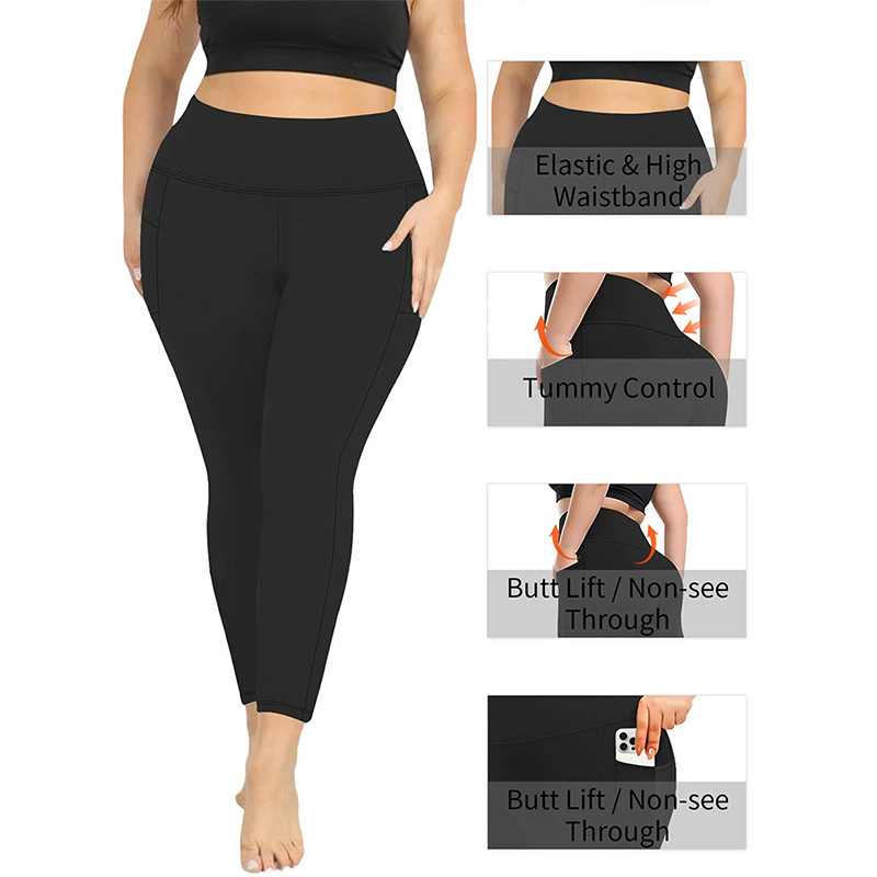 High-Waisted Plus-Size Yoga Leggings For Women Butt-Lifting And Body-Hugging Fit For Fitness - Image 2