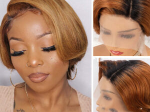 Wig Pixie Real Hair Front Lace