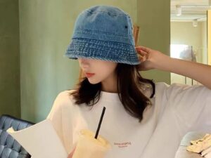 Denim Minimalist Style Jean Fisherman Hat Women