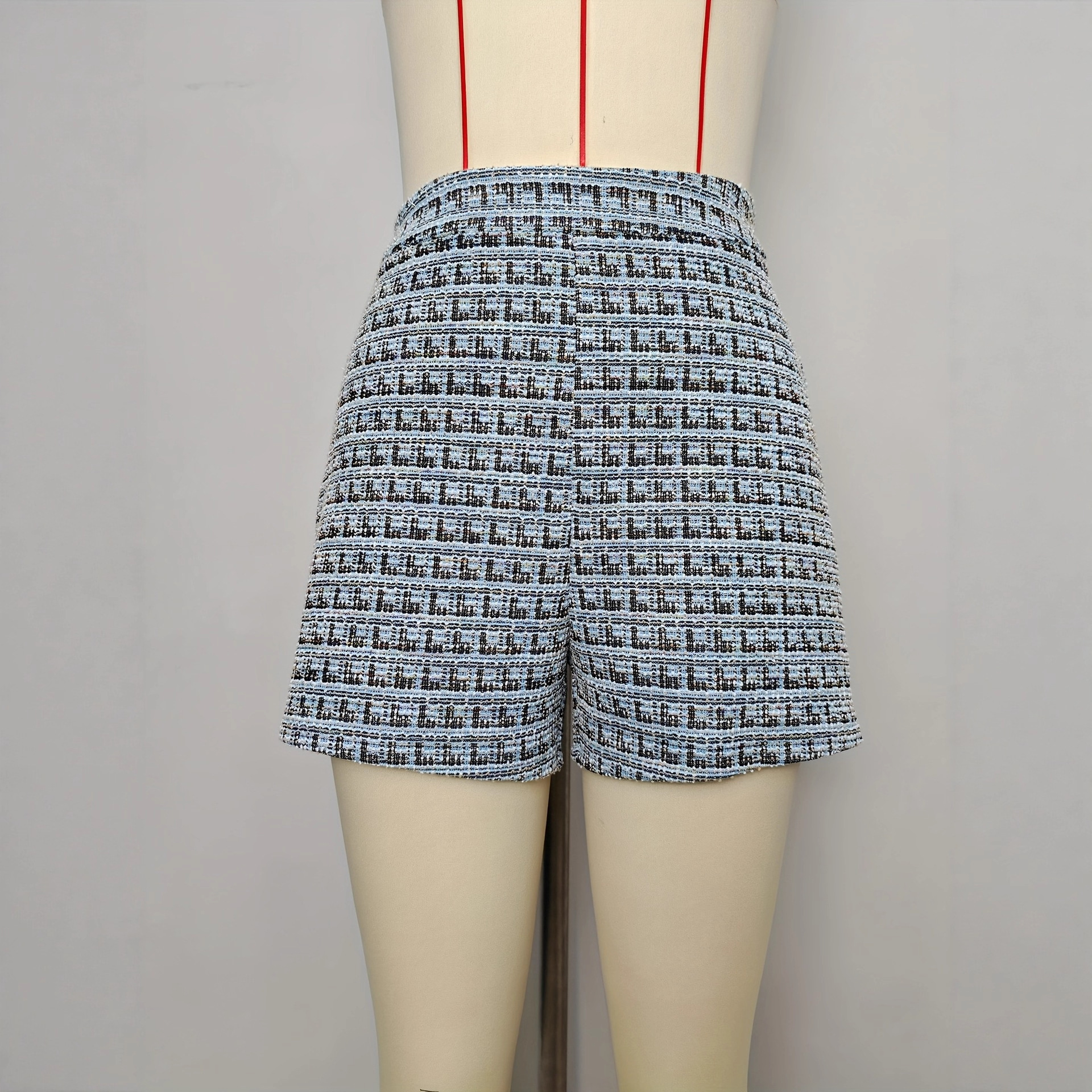 Fashionable Plaid Knitted Shorts For Women - Image 3