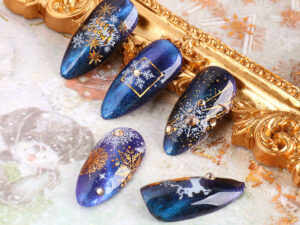 New Nail Stickers 3D Christmas Series Two-color Golden Laser Snowflake Thin Stickers Nail Art Design Nail Art Stickers