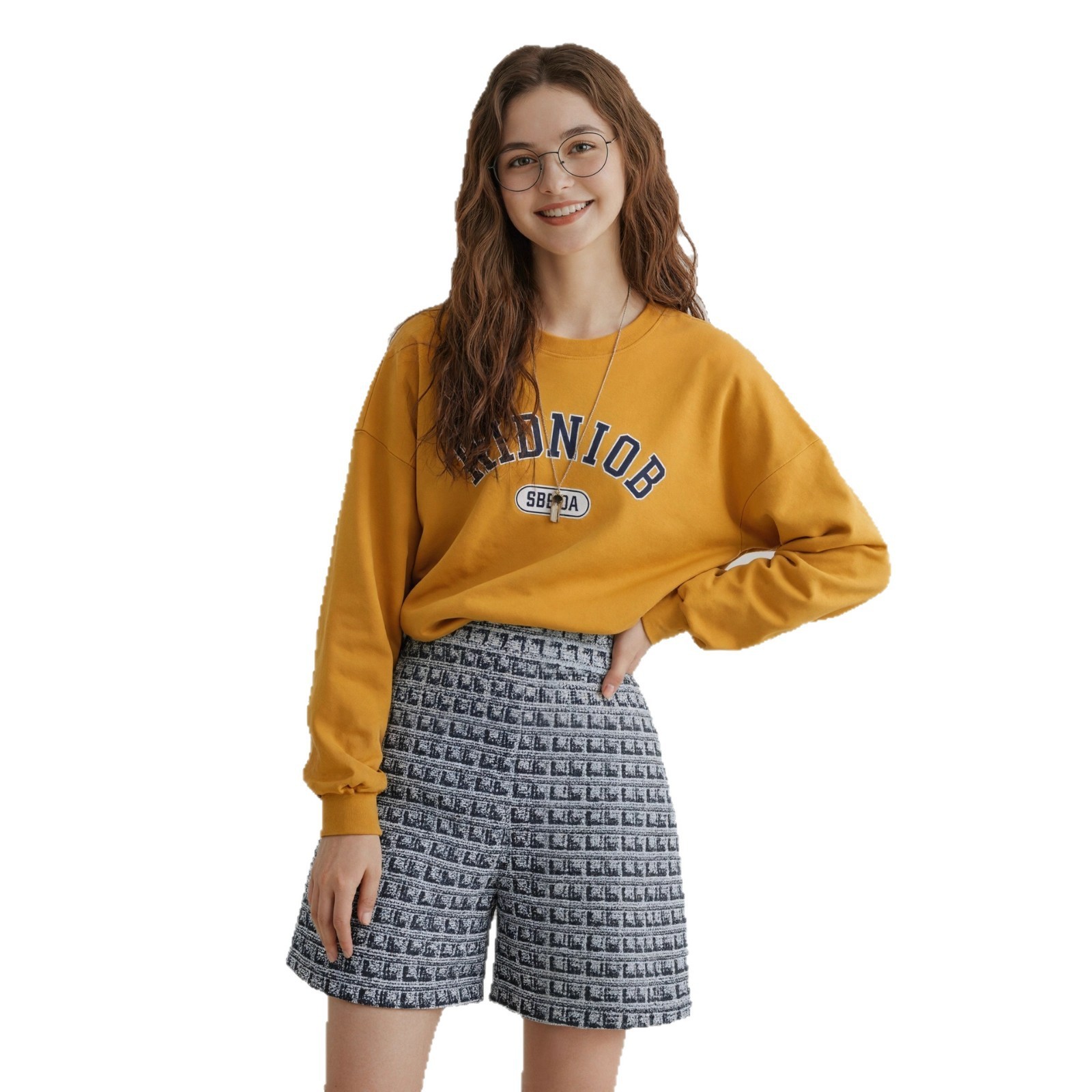 Fashionable Plaid Knitted Shorts For Women - Image 5