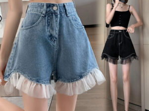 High Waist Design Denim Shorts For Women