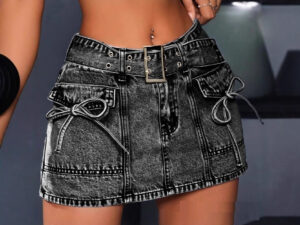 Retro Stretchy Skinny Denim Shorts For Women