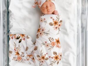 Baby Swaddling Cloth Fetal Cap And Hair Belt 3-piece Set