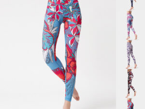 Fashion Flowers Print Leggings High Waist Hip Lifting Yoga Pants For Women Sports Running Fitness Trousers