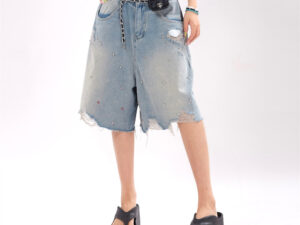 Ripped Denim Shorts For Men And Women