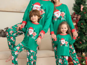Christmas Pajamas For Family Matching Family Christmas PJs Sets Santa Claus Printed Top Sleepwear