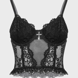 Dark Lace Fishbone Camisoleperfect For Layering Or Wearing On Its Own