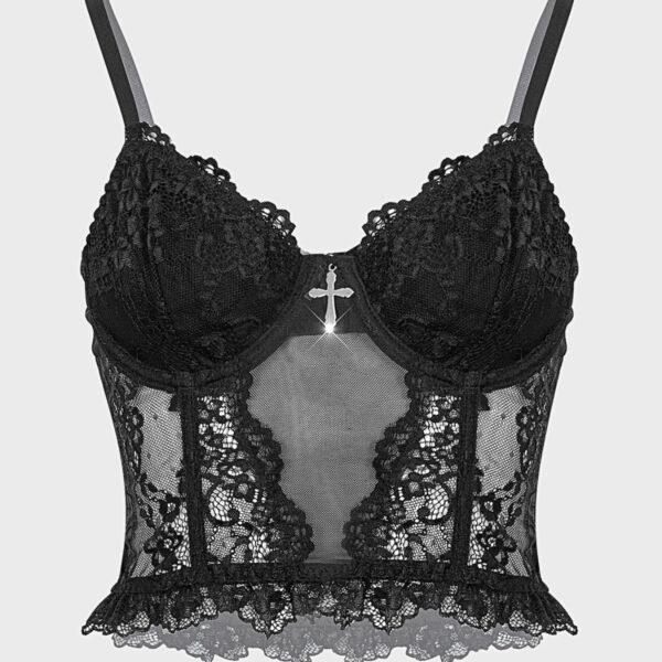 Dark Lace Fishbone Camisoleperfect For Layering Or Wearing On Its Own