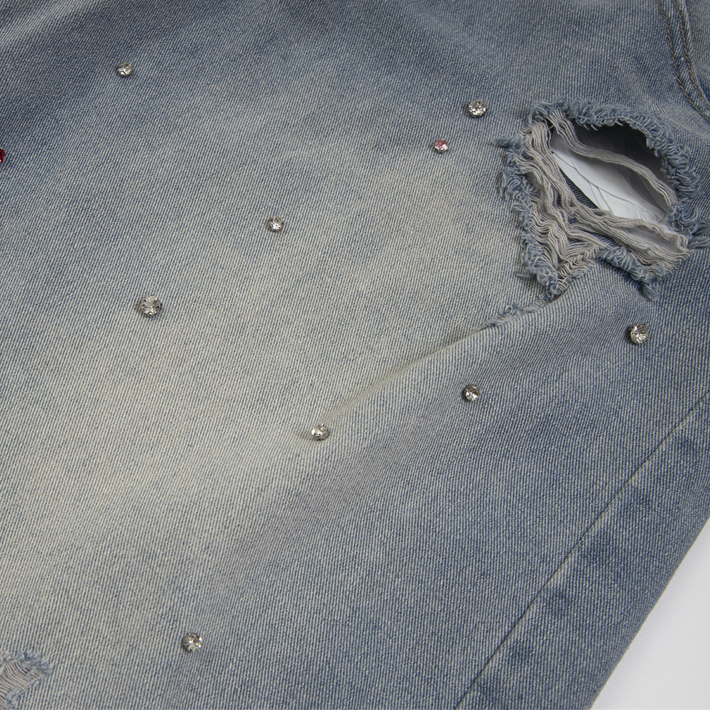 Ripped Denim Shorts For Men And Women - Image 4