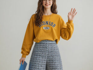 Fashionable Plaid Knitted Shorts For Women