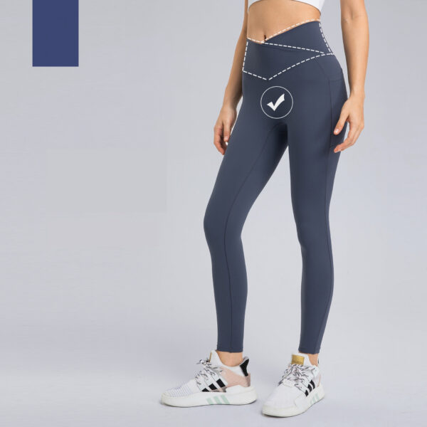 Cross-waistband Athletic Leggings For Women