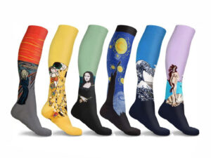 Running Compression Socks Famous Painting Pattern Socks